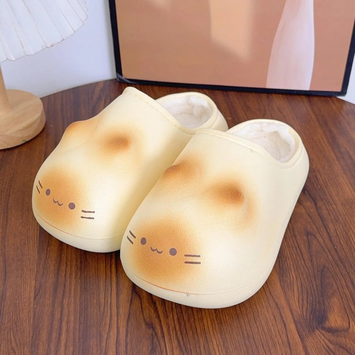 Cat Paw Print Fluffy Slippers