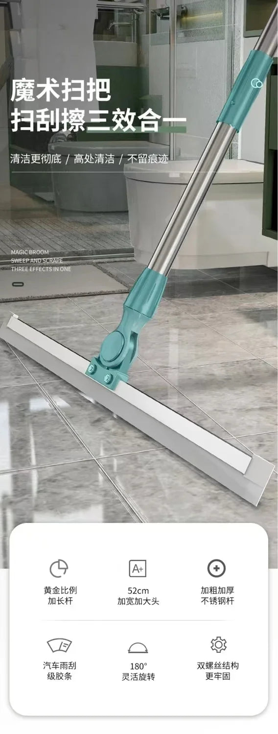 Toilet Bathroom Sweeping Silicone Artifact Ground Scraping Floor Cleaning Household Mop Toilet Wiper Magic Broom