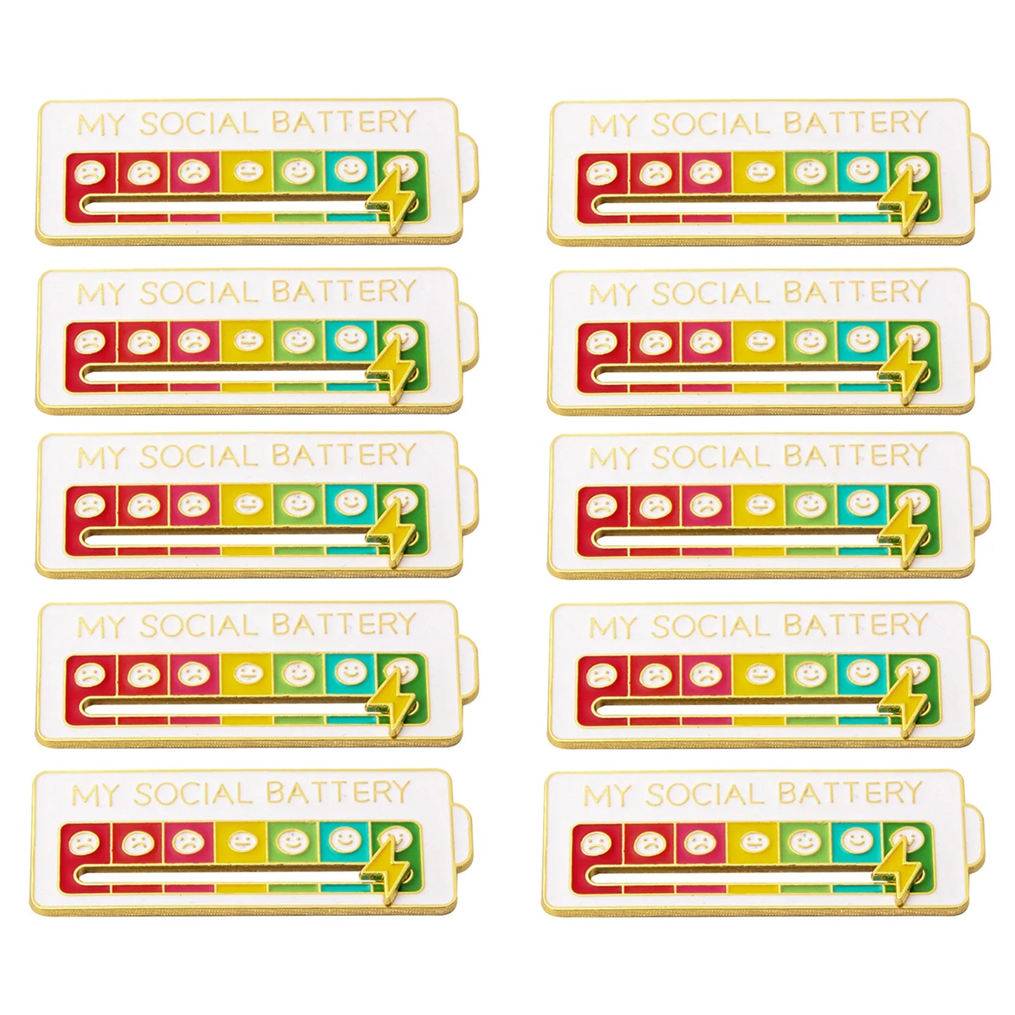 Social Battery Status Brooches