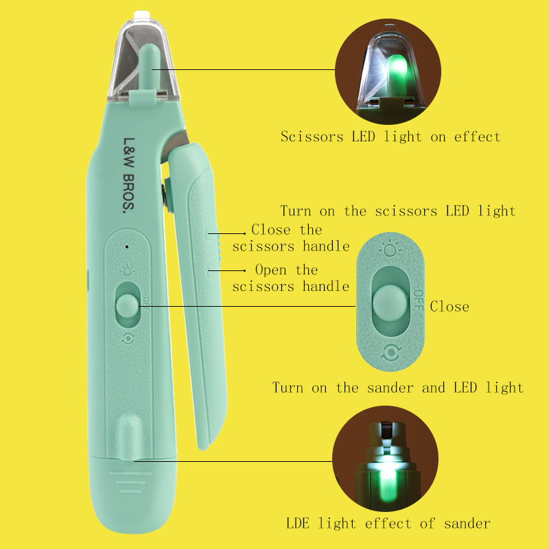 Nail Clippers 2-in-1 USB Rechargeable LED Nail Sharpener