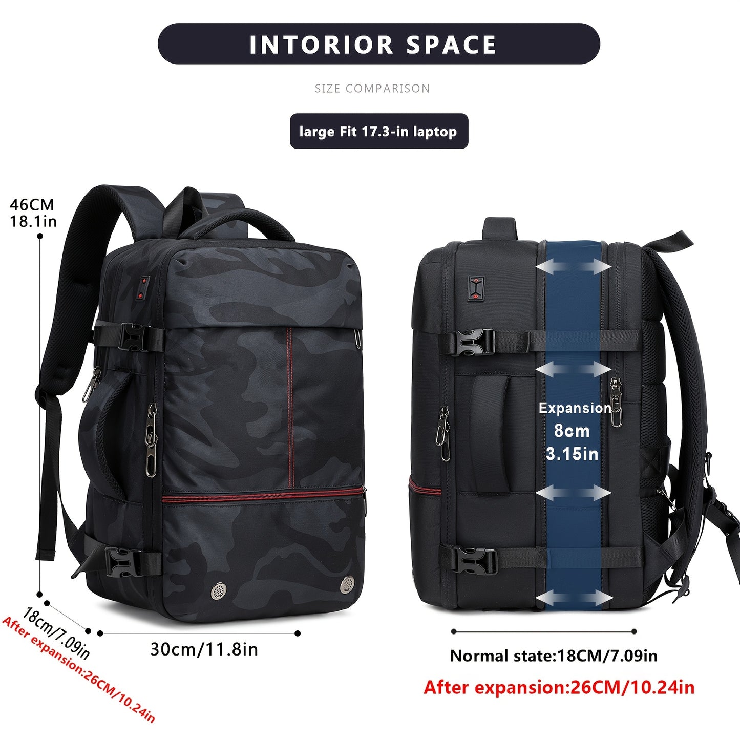 Expandable Vacuum Compression Backpack