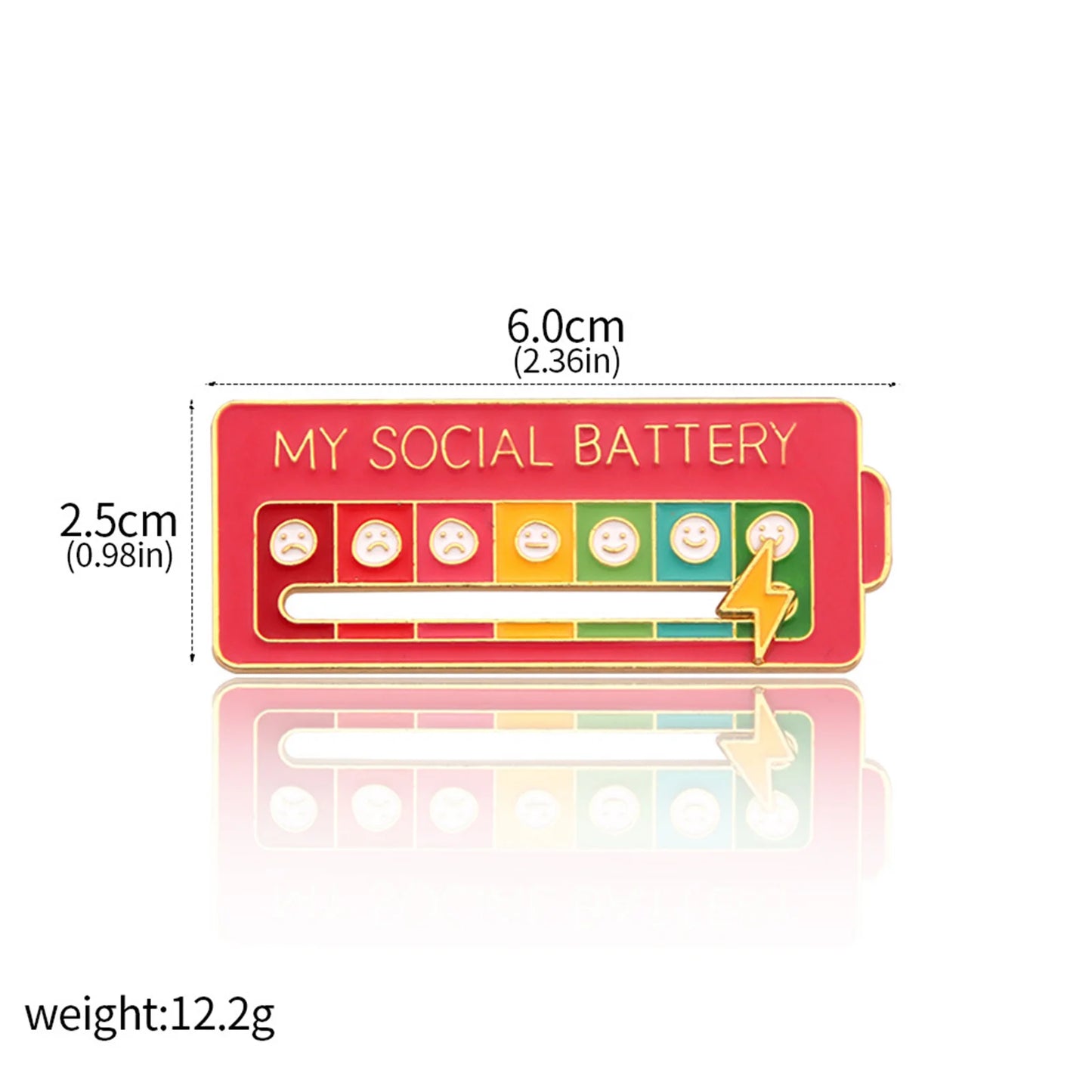 Social Battery Status Brooches