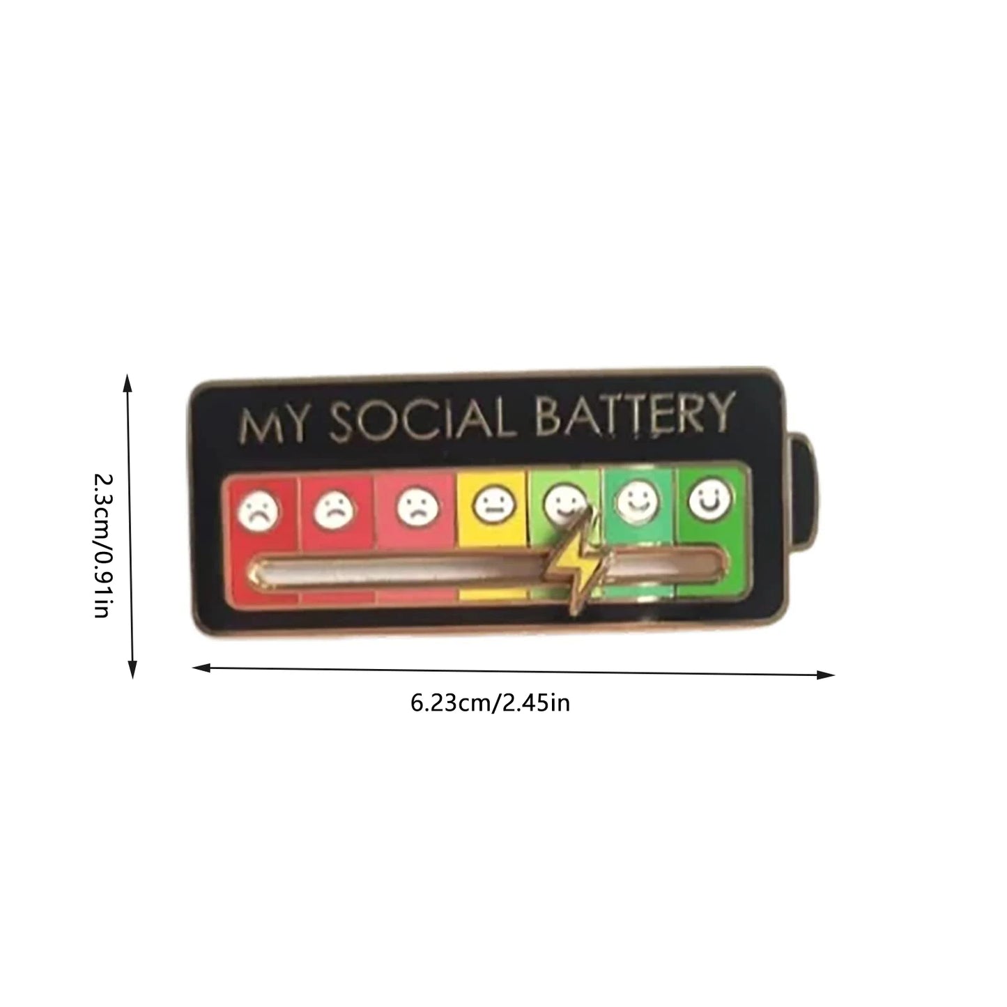 Social Battery Status Brooches