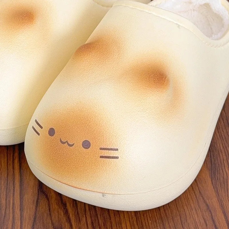 Cat Paw Print Fluffy Slippers