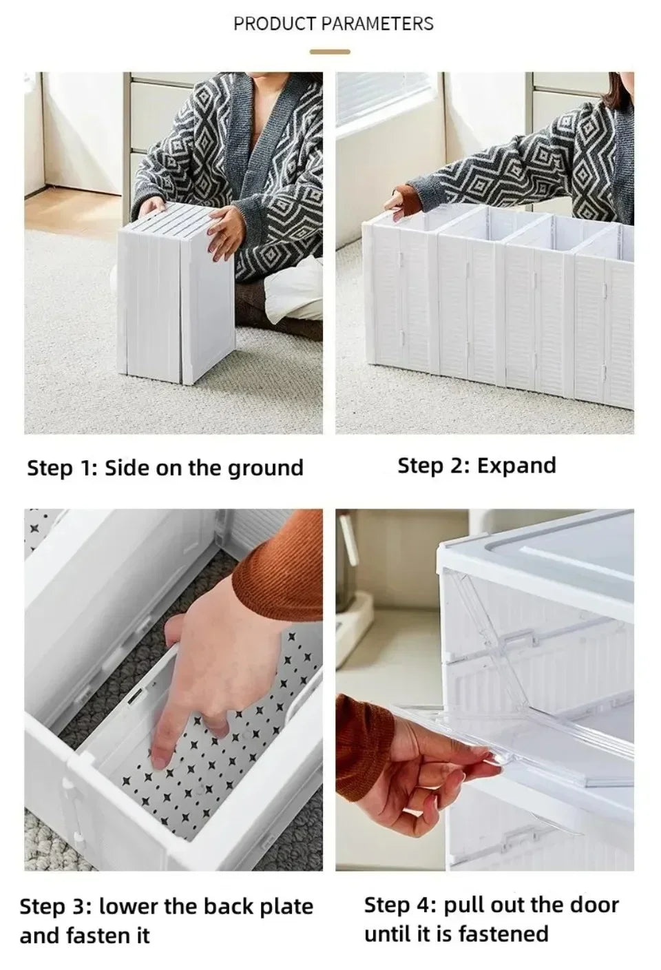 1pc Foldable Shoes Box Dustproof Thickening Footwear Organizer Cabinet Transparent Stackable Installation Free Closetshoe Rack