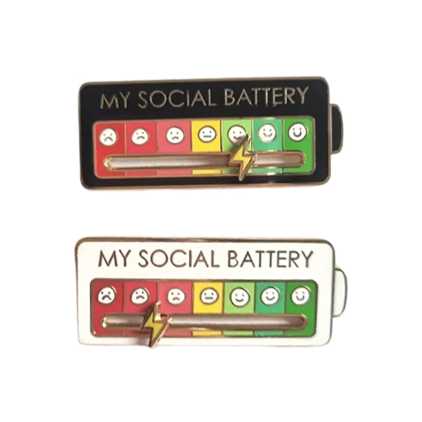 Social Battery Status Brooches