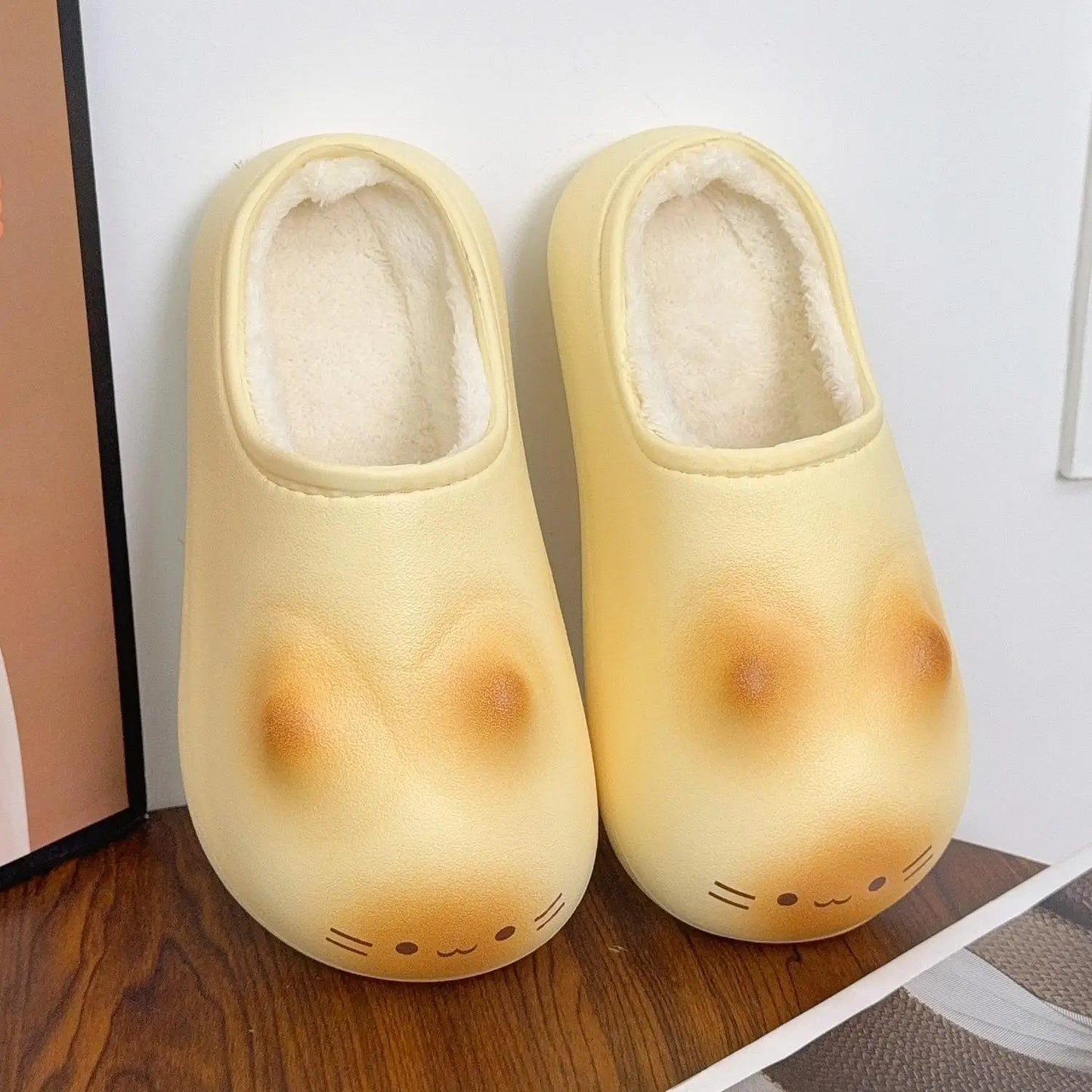Cat Paw Print Fluffy Slippers