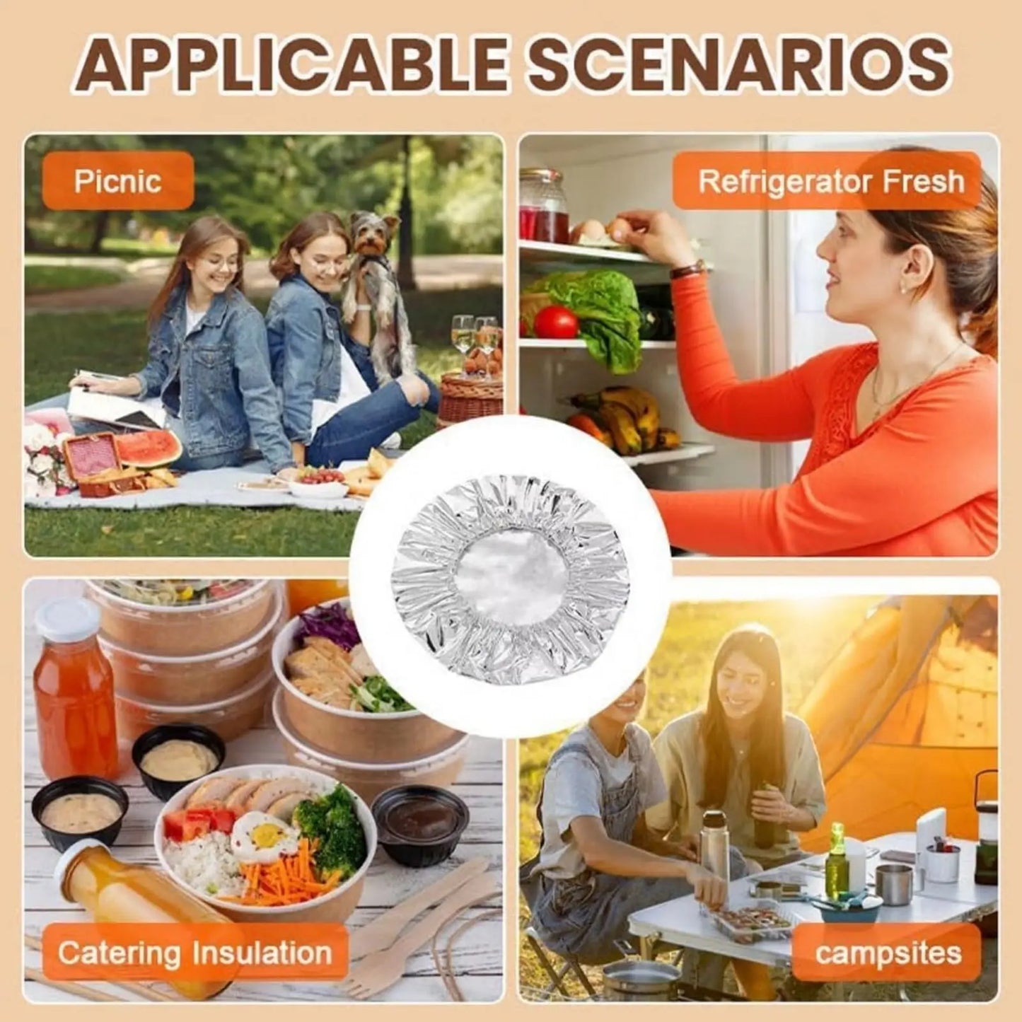 Reusable Aluminum Foil Food Covers