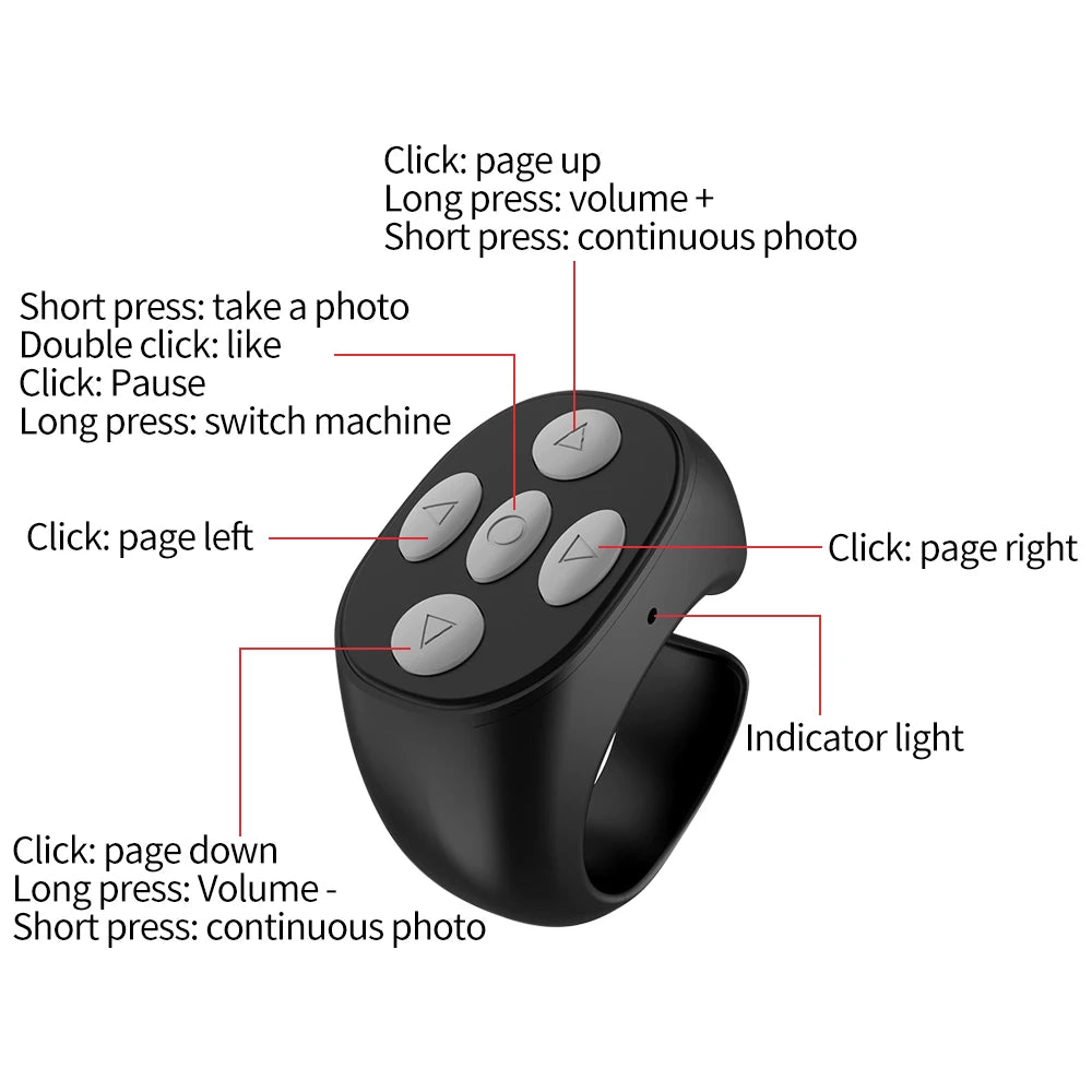 Remote Control Ring Wireless Bluetooth