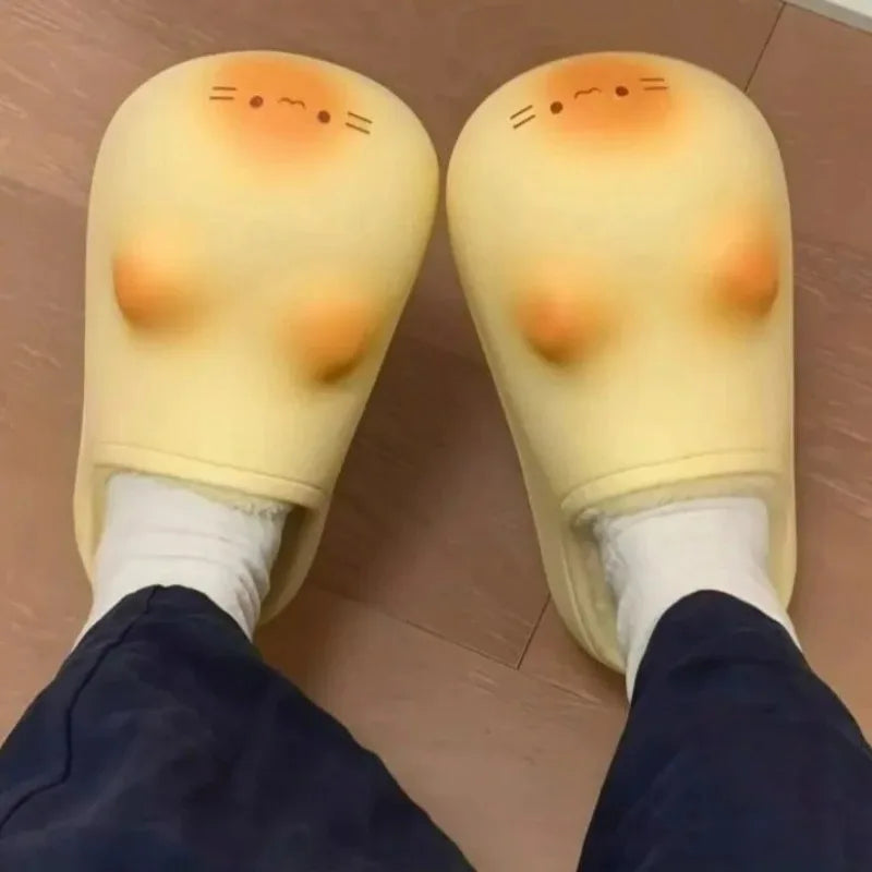 Cat Paw Print Fluffy Slippers