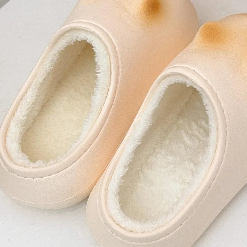Cat Paw Print Fluffy Slippers