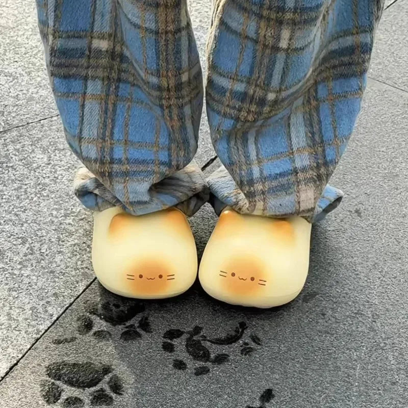 Cat Paw Print Fluffy Slippers