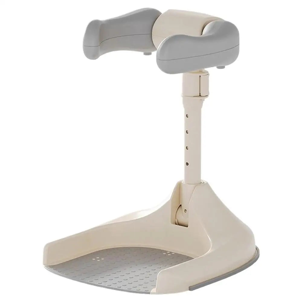 Portable Baby Bath Stand djustable Height Baby Shower Standing Support Wash Seat with Armrest Bath Helper Anti-Skip Base