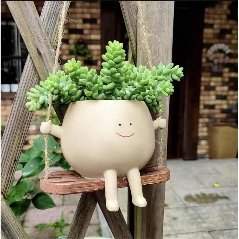 Rocking Chair Smiley Pot