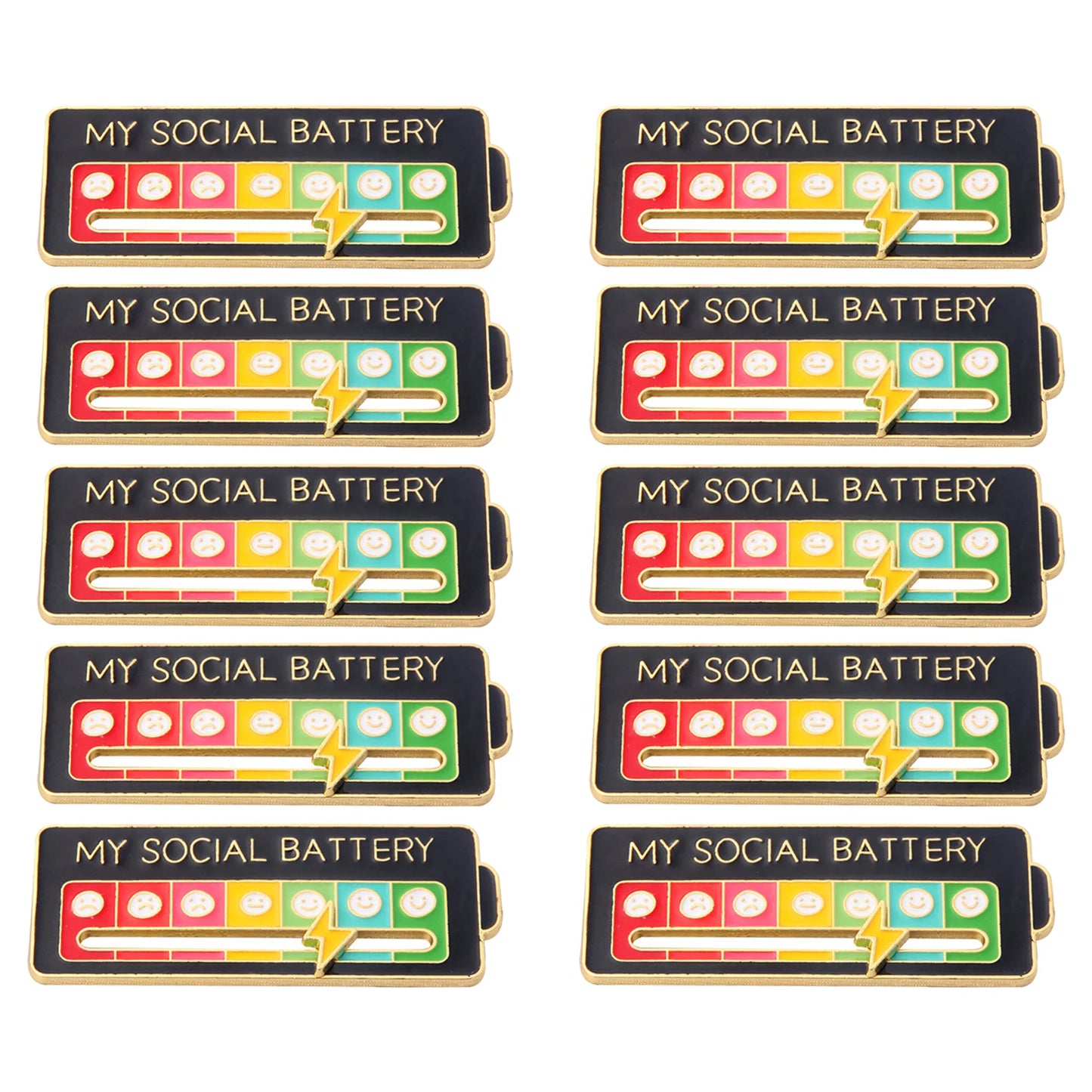 Social Battery Status Brooches