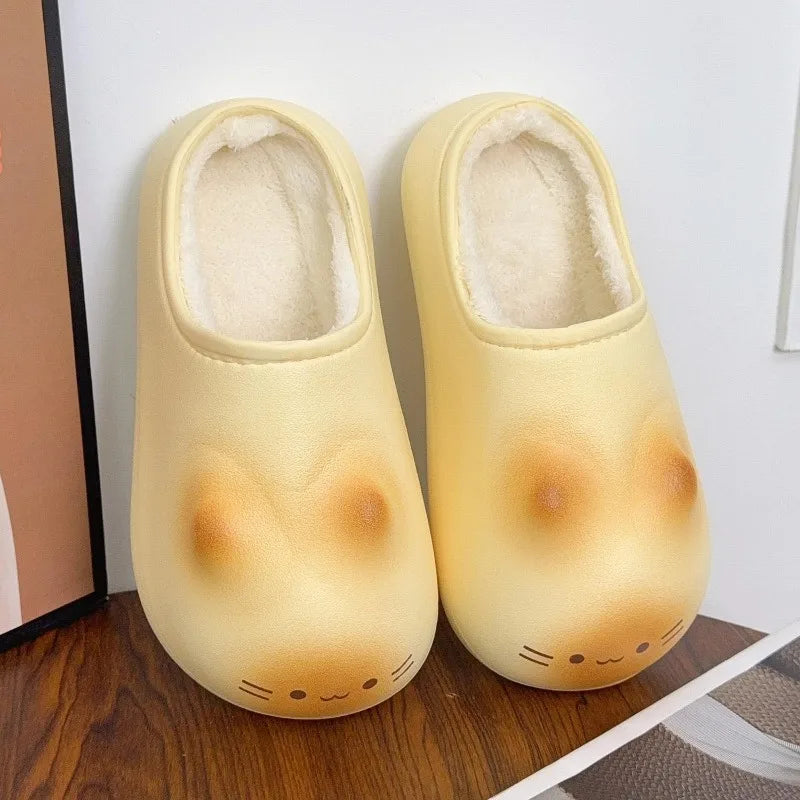 Cat Paw Print Fluffy Slippers