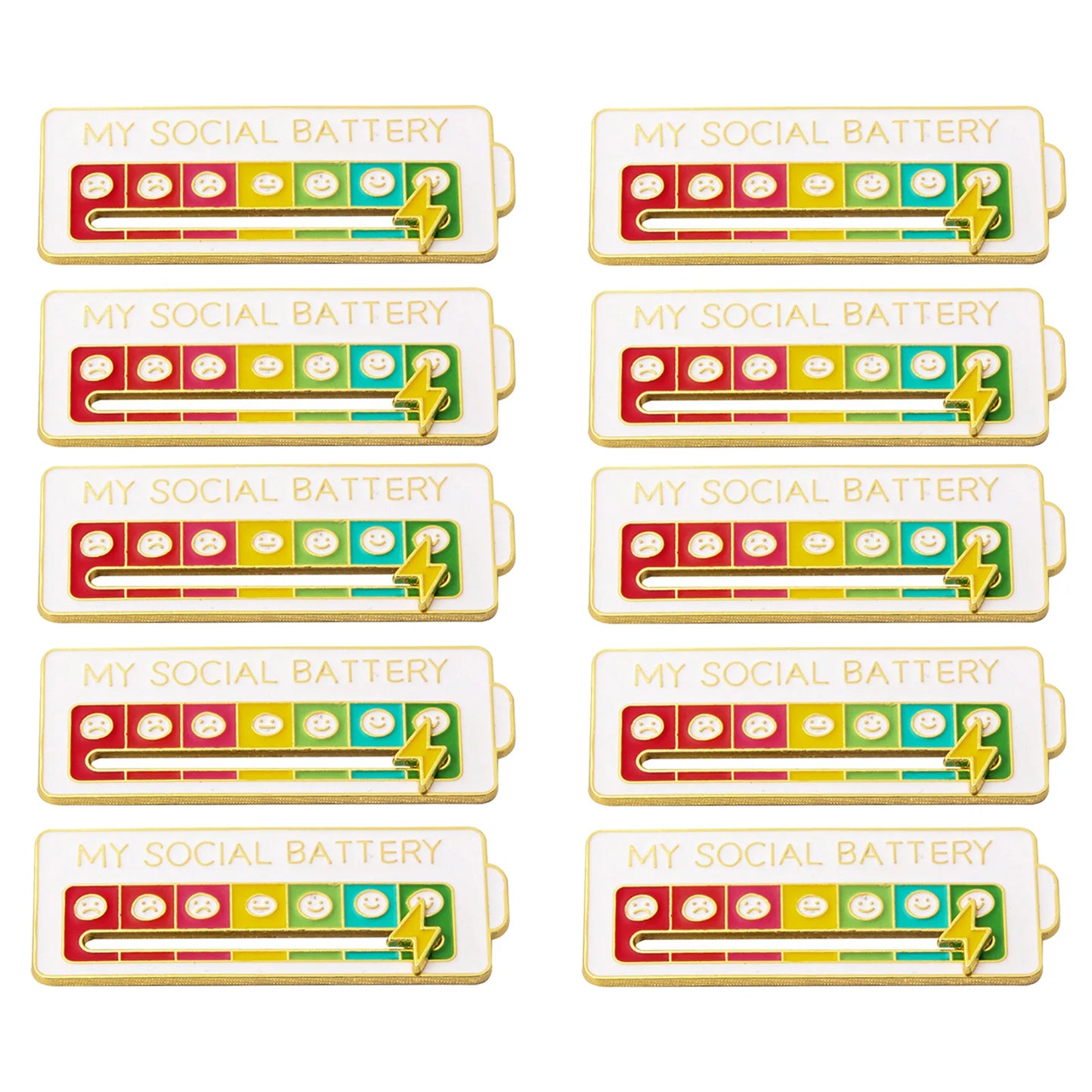 Social Battery Status Brooches