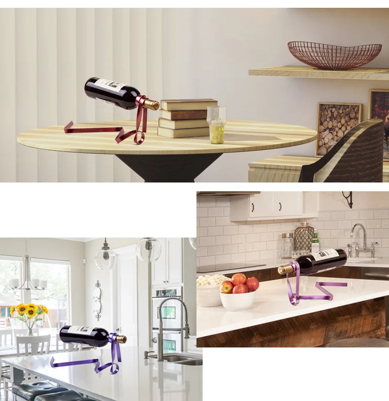 Suspended Ribbon Wine Rack