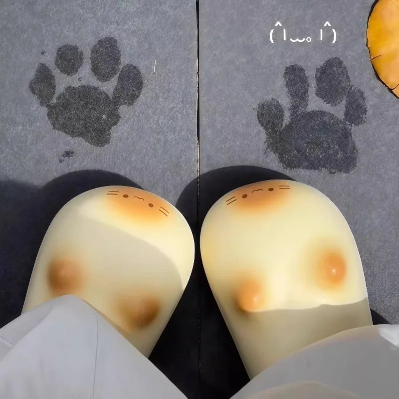 Cat Paw Print Fluffy Slippers