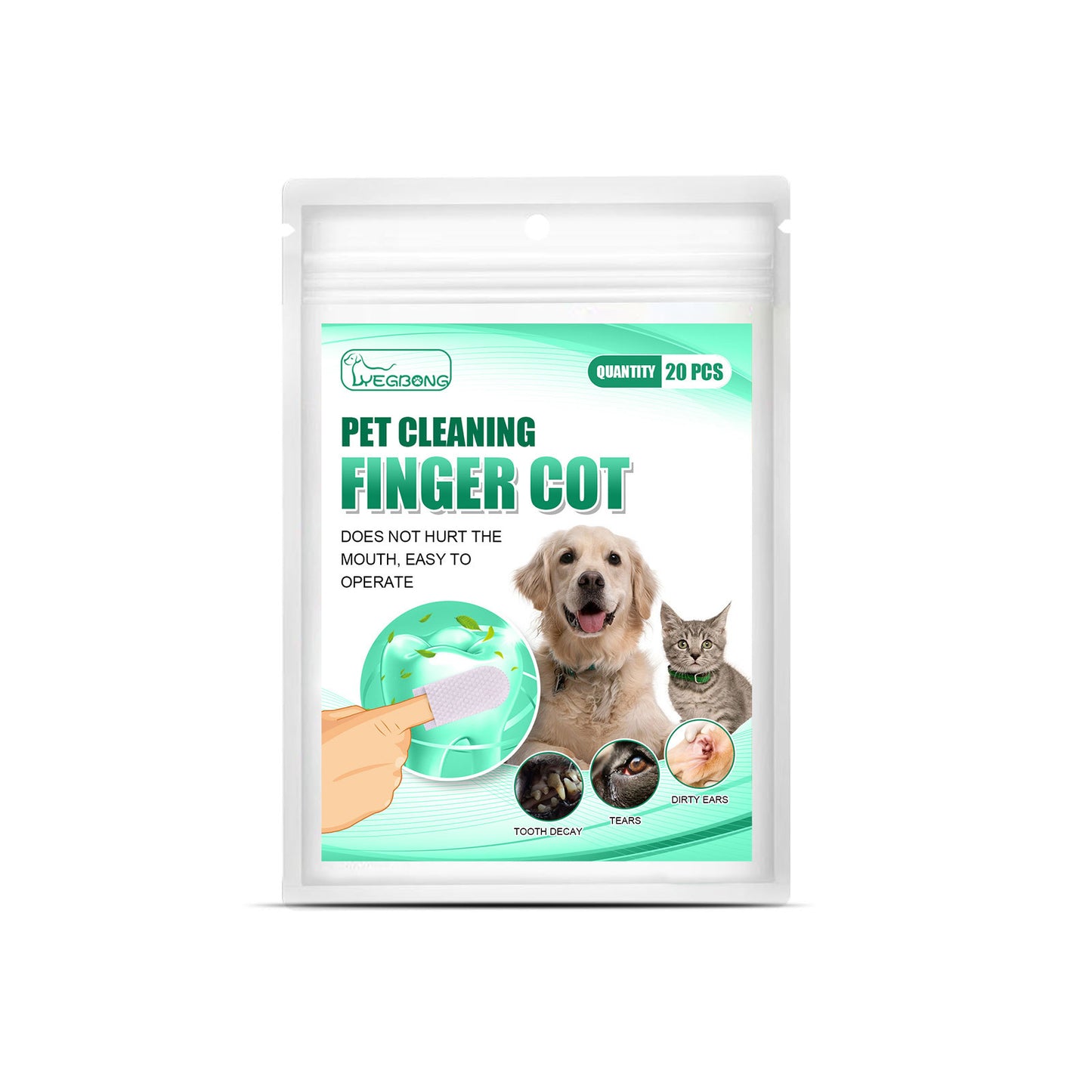 Pet Cleaning Teeth Finger Wipes Remove Tartar And Tears